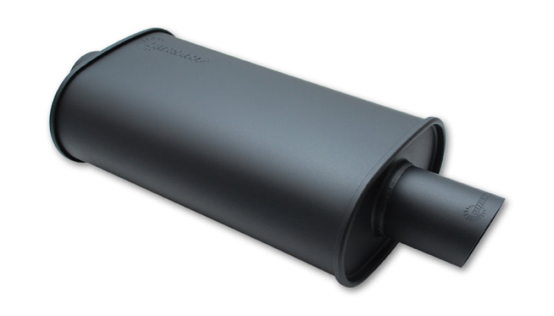 
                      
                        Vibrant StreetPower FLAT BLACK Oval Muffler with Single 3in Outlet - 2.25in inlet I.D.
                      
                    