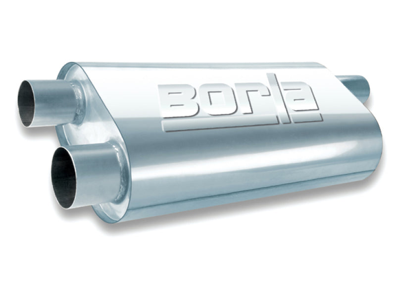 
                      
                        Borla Universal Oval Transverse Single 3in Inlet/2.5in Outlet 19in x 10.25in x 5.5in Turbo Muffler
                      
                    