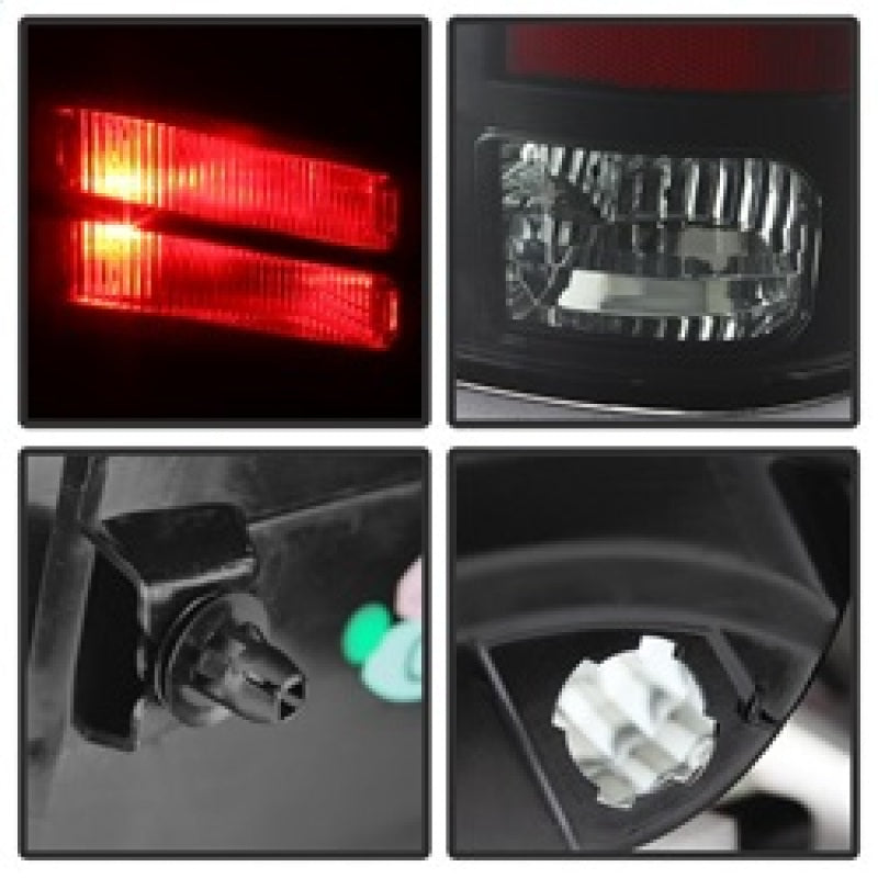 
                      
                        Spyder Dodge Ram 1500 09-14 LED Tail Lights Incandescent- Blk Smke ALT-YD-DRAM09-LED-BSM
                      
                    