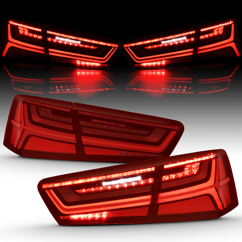 
                      
                        ANZO 2012-2018 Audi A6 LED Taillight Black Housing Red/Clear Lens 4 pcs (Sequential Signal)
                      
                    