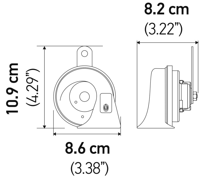 Hella 12V Twin Trumpet Horn Kit with Bracket - Toyota