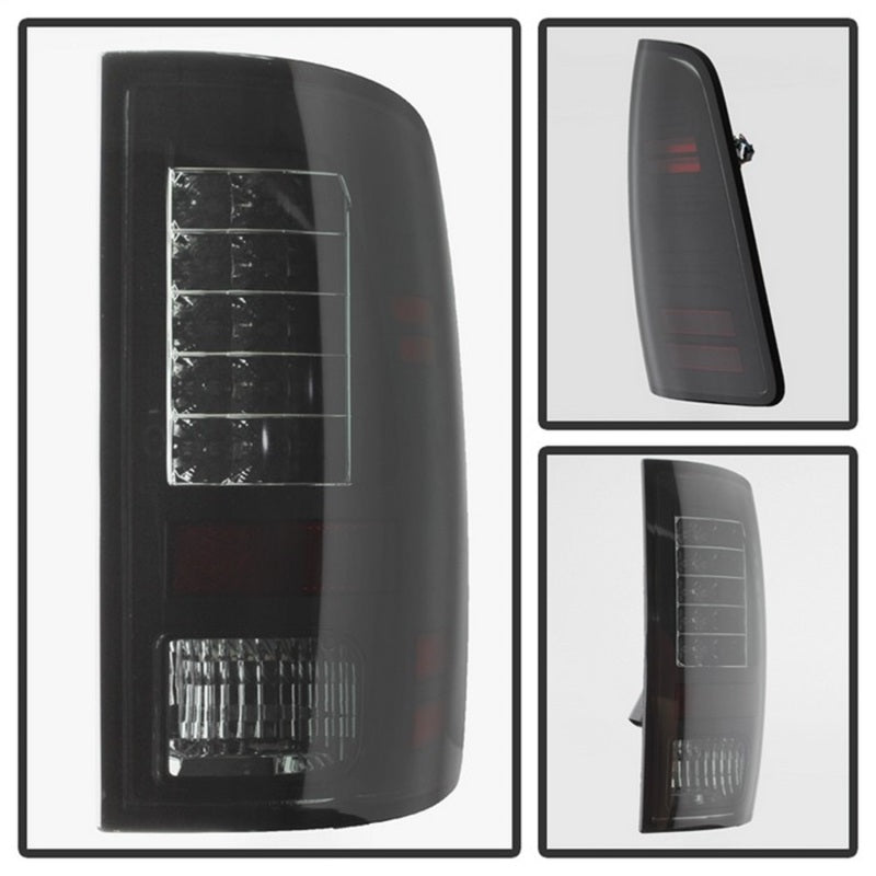 
                      
                        Spyder Dodge Ram 1500 09-14 LED Tail Lights Incandescent- Blk Smke ALT-YD-DRAM09-LED-BSM
                      
                    