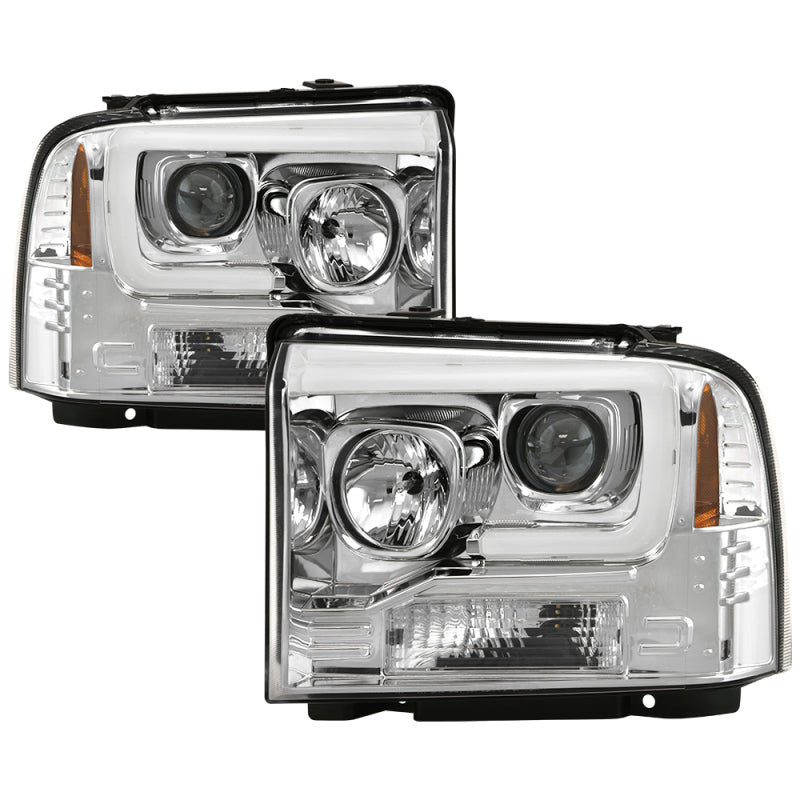 Spyder Platinum Ford F250/350/450 05-07 High-Power LED Module Proj. Headlights-Chrome (PRO-YD-FS05V2