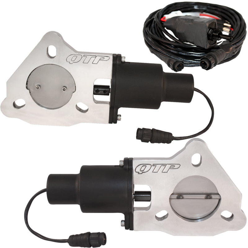 
                      
                        QTP 2.25in Bolt-On QTEC Dual Electric Cutout Valves - Pair
                      
                    