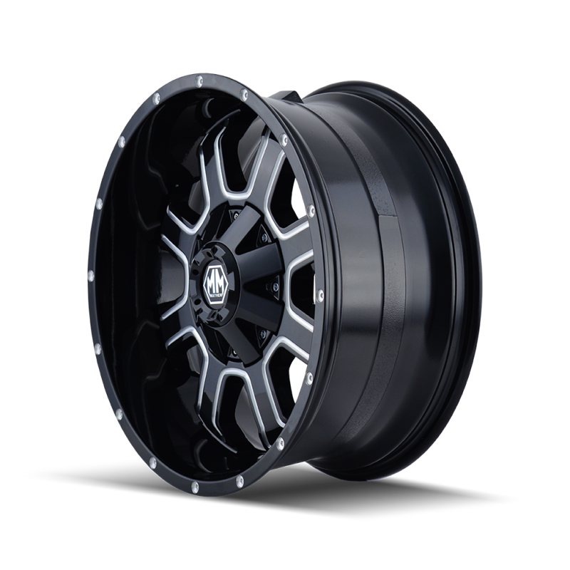 Mayhem 8103 Fierce 22x12 / 6x135 BP / -44mm Offset / 106mm Hub Black w/ Milled Spokes Wheel