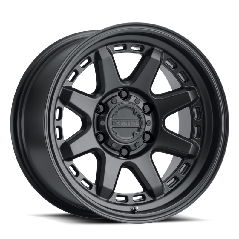 Raceline 947B Scout 16x8in / 8x165.1 BP / 0mm Offset / 125.2mm Bore - Satin Black Wheel