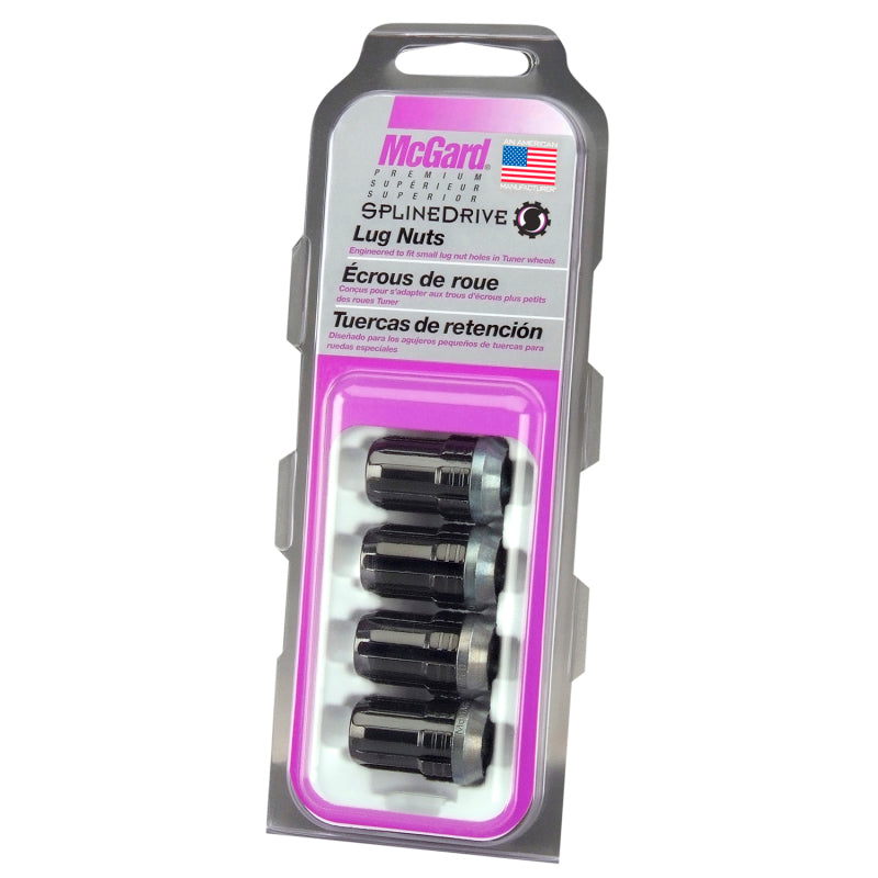 
                      
                        McGard SplineDrive Lug Nut (Cone Seat) M12X1.5 / 1.24in. Length (4-Pack) - Black (Req. Tool)
                      
                    