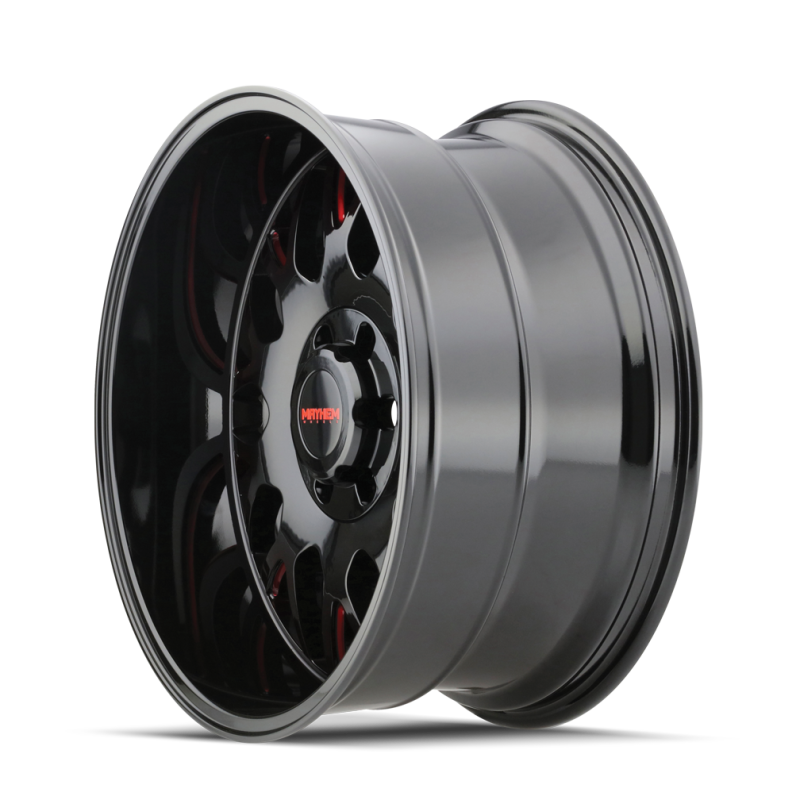 Mayhem 8110 Tripwire 20x9 / 8x170 BP / 0mm Offset / 130.8mm Hub Black w/ Prism Red Wheel