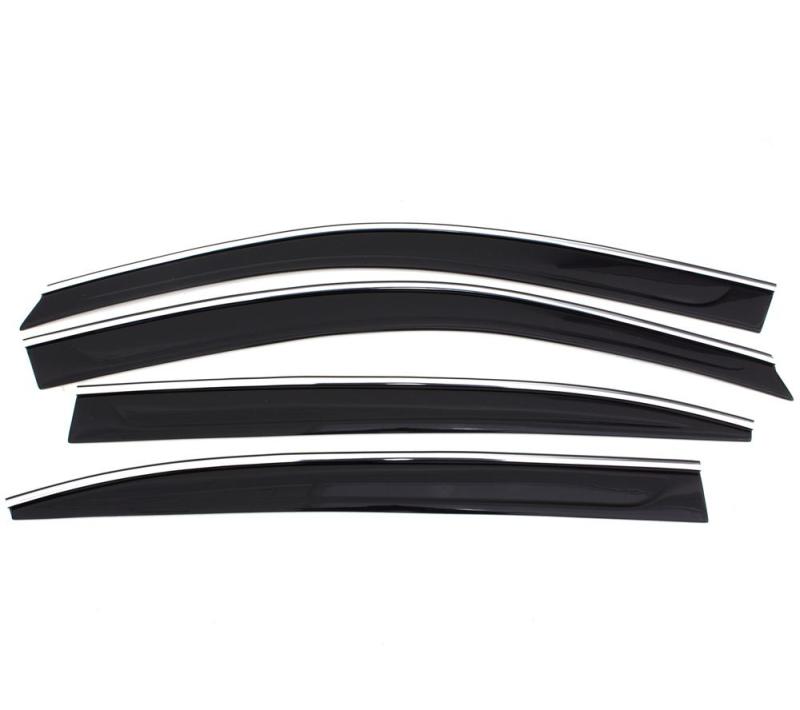 AVS 13-18 Nissan Altima Ventvisor Low Profile Deflectors 4pc - Smoke w/Chrome Trim