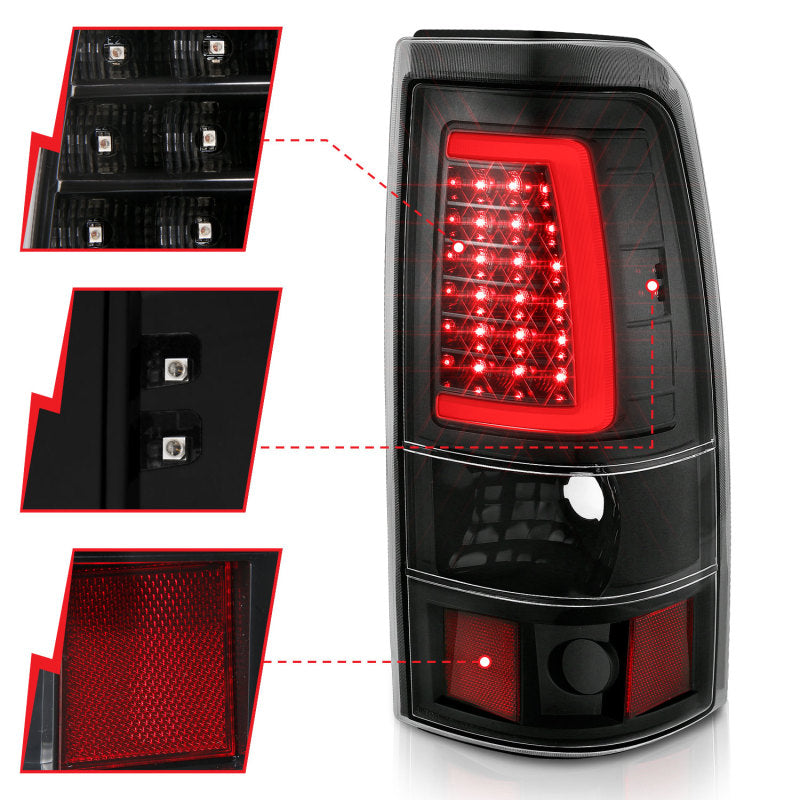 
                      
                        ANZO 1999-2002 Chevy Silverado 1500 LED Taillights Plank Style Black w/Clear Lens
                      
                    