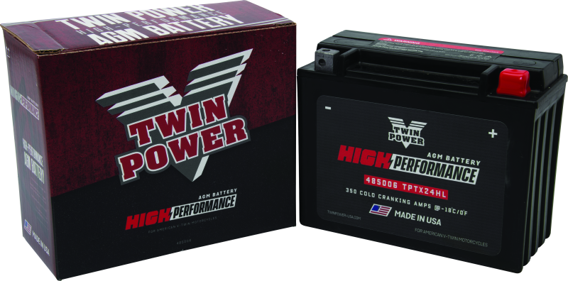 Twin Power YTX-24HL High Performance Battery Replaces H-D 66010-82A Made in USA 350 CCA