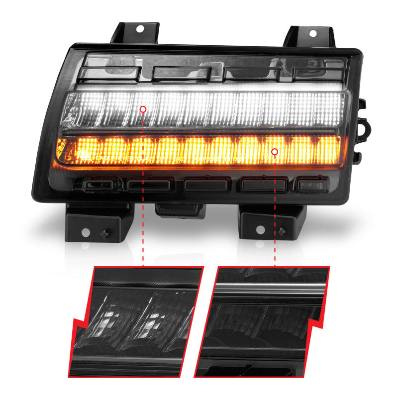 
                      
                        ANZO 2018-2021 Jeep Wrangler LED Side Markers Chrome Housing Smoke Lens w/ Seq. Signal Low Config
                      
                    