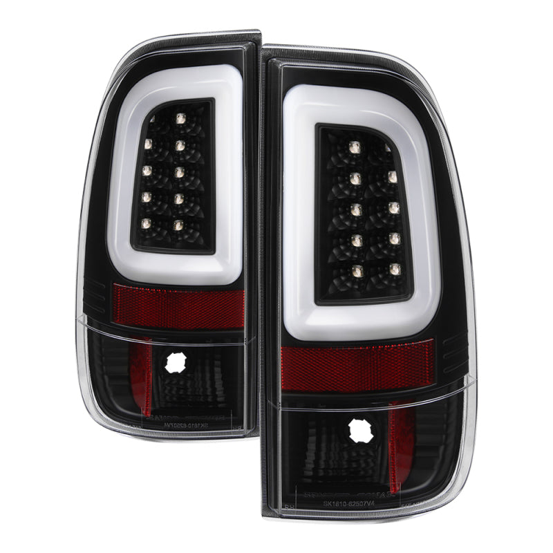 Spyder 08-16 Ford Super Duty F-250 V3 Light Bar LED Tail Lights - Black (ALT-YD-FS07V3-LBLED-BK)