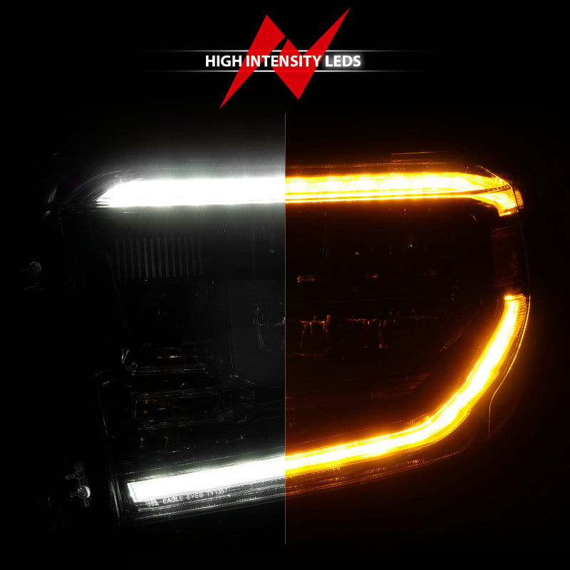 
                      
                        ANZO 14-21 Toyota Tundra (OE Halogen w/LED DRL) LED Crystal Headlights w/ Switchback &amp; DRL - Blk
                      
                    