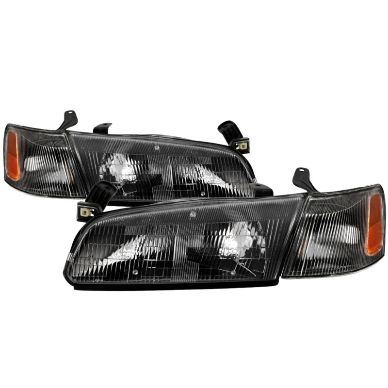 xTune 97-99 Toyota Camry 4pc OEM Style Headlights w/Corner Lights - Black (HD-JH-TCAM97-SET-BK)