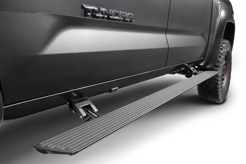 RealTruck 22-24 Toyota Tundra DC 4dr VoltStep Electric Running Board Kit (No Drill) - Tex. Blk