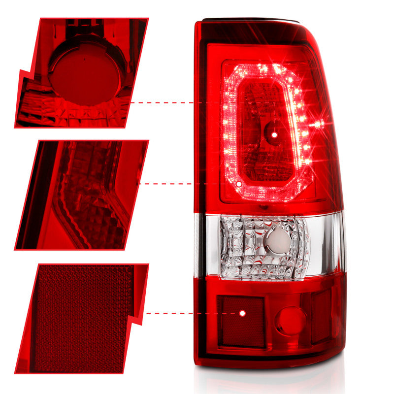 
                      
                        ANZO 1999-2002 Chevy Silverado 1500 LED Taillights Plank Style Chrome With Red/Clear Lens
                      
                    