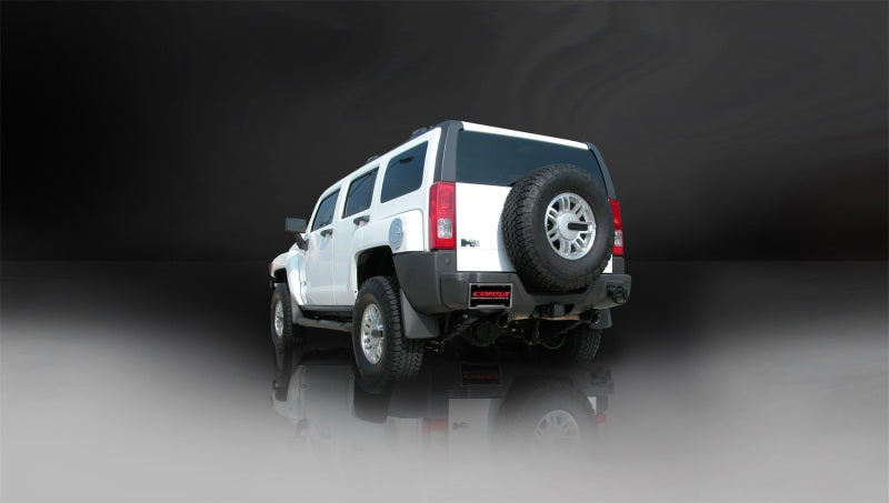 
                      
                        Corsa 2006-2008 Hummer H3 3in Cat-Back Dual Rear w Single 4in Black Pro-Series Tips
                      
                    