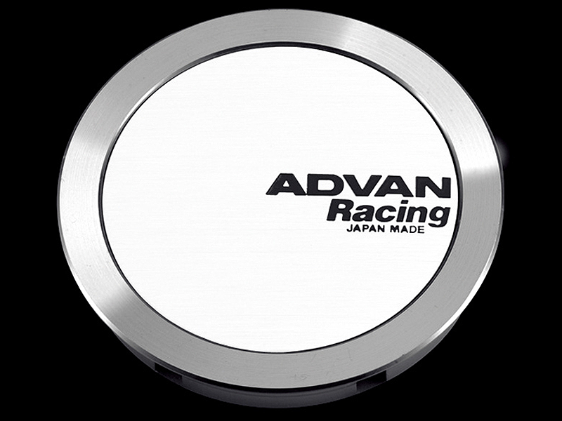 Advan 63mm Full Flat Centercap - White/Silver Alumite