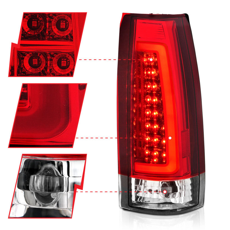 
                      
                        ANZO 1999-2000 Cadillac Escalade LED Taillights Chrome Housing Red/Clear Lens Pair
                      
                    