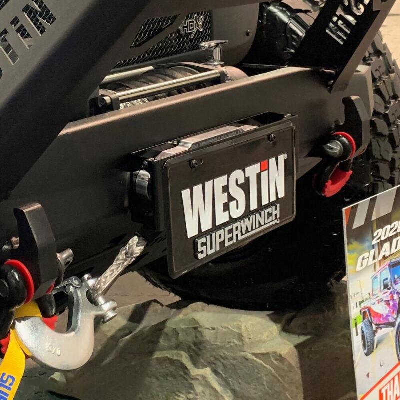 Westin Winch Mount License Plate Re-locator - Black