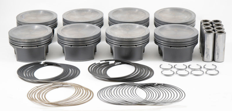 Mahle MS Piston Set Ford 285ci 3.581in Bore 3.543stk 5.933in Rod .866 Pin -16cc 9.5 CR Set of 8