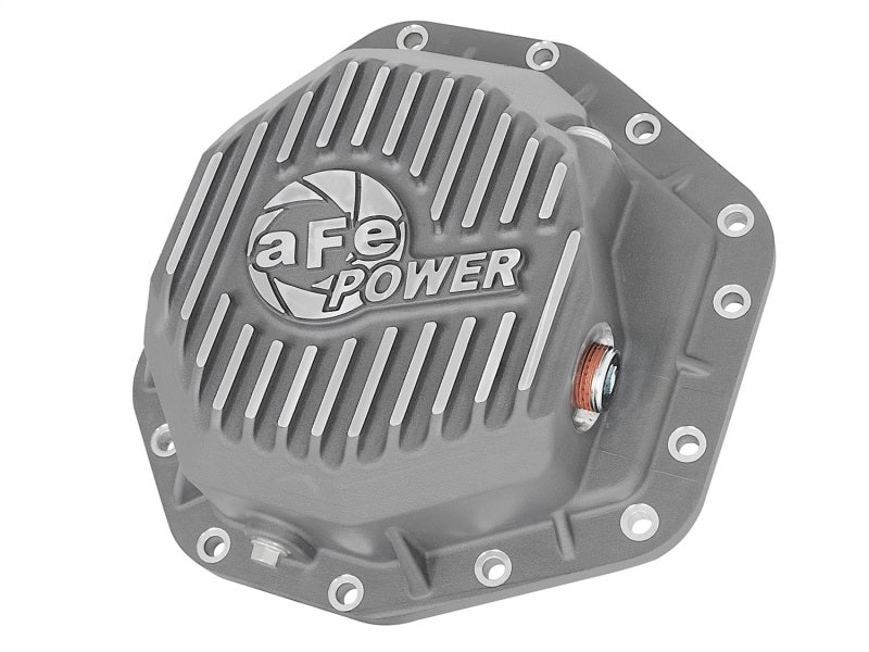 aFe Power Street Ser Rear Diff Cover Raw w/Mach Fin 2017 Ford Diesel Trucks V8-6.7L(td) Dana M275-14