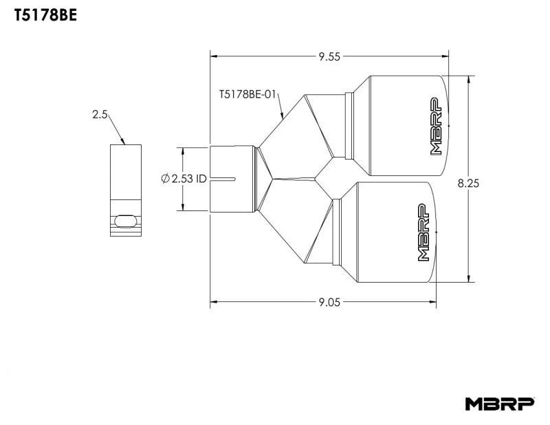 
                      
                        MBRP Burnt End Tip 2.5 ID Dual 4 OD Out 9.5 length Single wall 304 Stainless Steel Driver Side
                      
                    