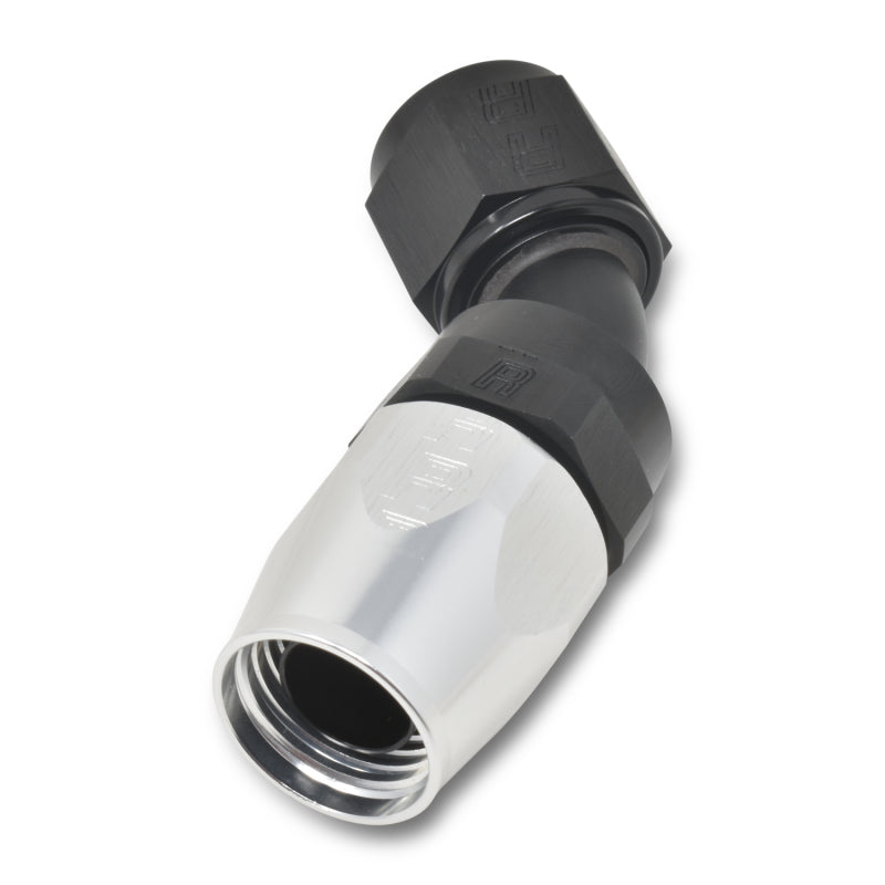 
                      
                        Russell Performance -10 AN Black/Silver 45 Degree Full Flow Hose End
                      
                    