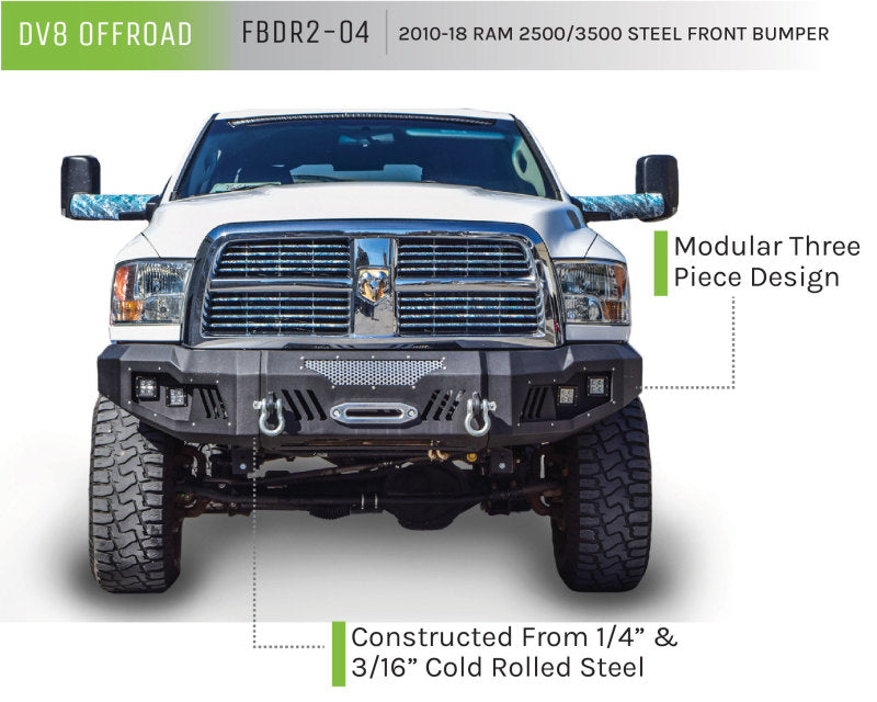 
                      
                        DV8 Offroad 10-18 RAM 2500 Front Bumper
                      
                    