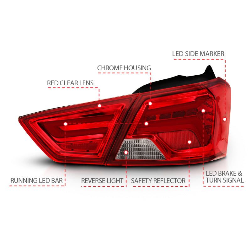 
                      
                        ANZO 14-18 Chevrolet Impala LED Taillights Red/Clear
                      
                    