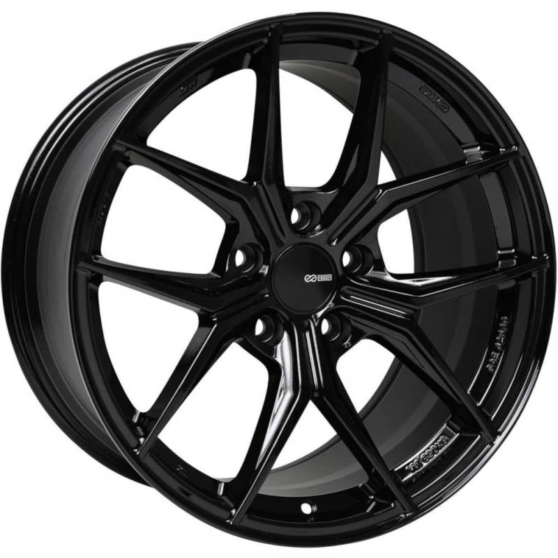 Enkei TSR-X 20x8.5 40mm Offset 5x120 BP 72.6mm Bore Gloss Black Wheel