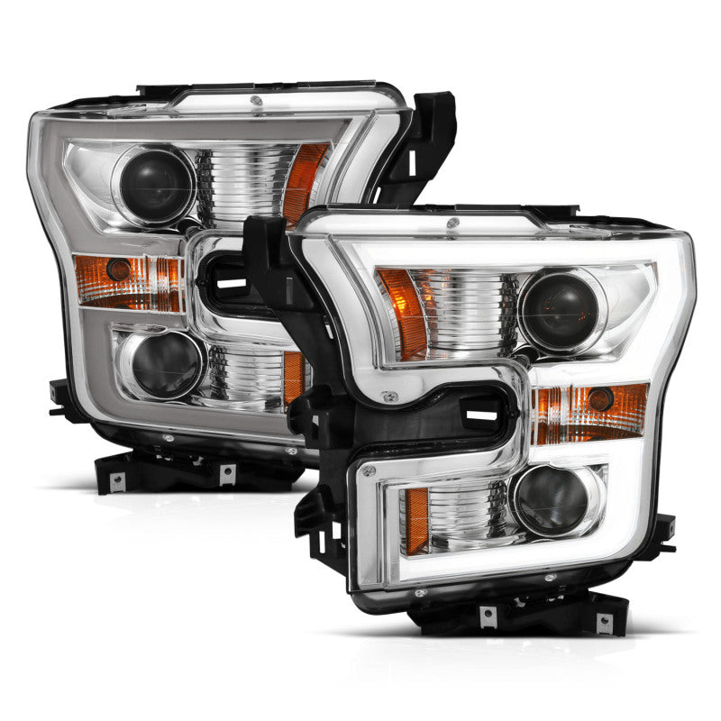 
                      
                        ANZO 2015-2017 Ford F-150 Projector Headlights w/ Plank Style Switchback Chrome w/ Amber
                      
                    