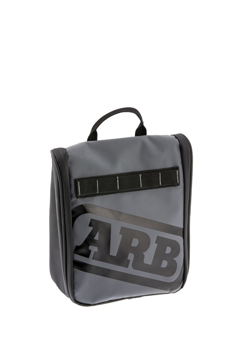 ARB Toiletries Bag Charcoal Finish w/ Red Highlights PVC Outer Shell Mesh Pockets Mirror