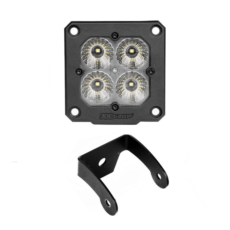 XK Glow Flush Mount XKchrome 20w LED Cube Light w/ RGB Accent Light - Flood Beam