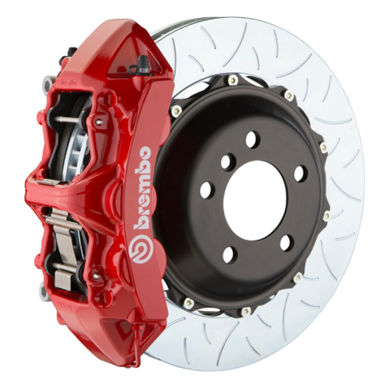 Brembo 99-05 Honda S2000 Front GT BBK 6 Piston Cast 355x32 2pc Rotor Slotted Type-3-Red