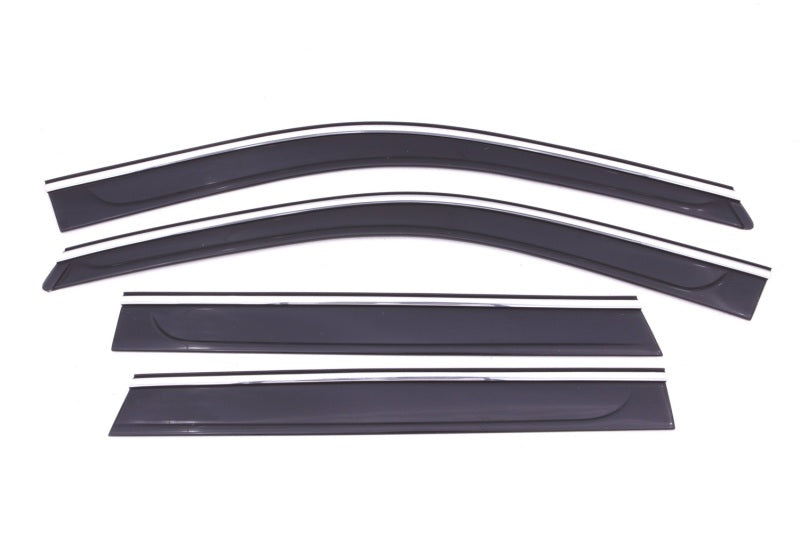 AVS 11-18 Jeep Grand Cherokee Ventvisor Low Profile Deflectors 4pc - Smoke w/Chrome Trim