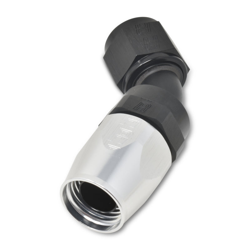 
                      
                        Russell Performance -6 AN Black/Silver 45 Degree Full Flow Hose End
                      
                    