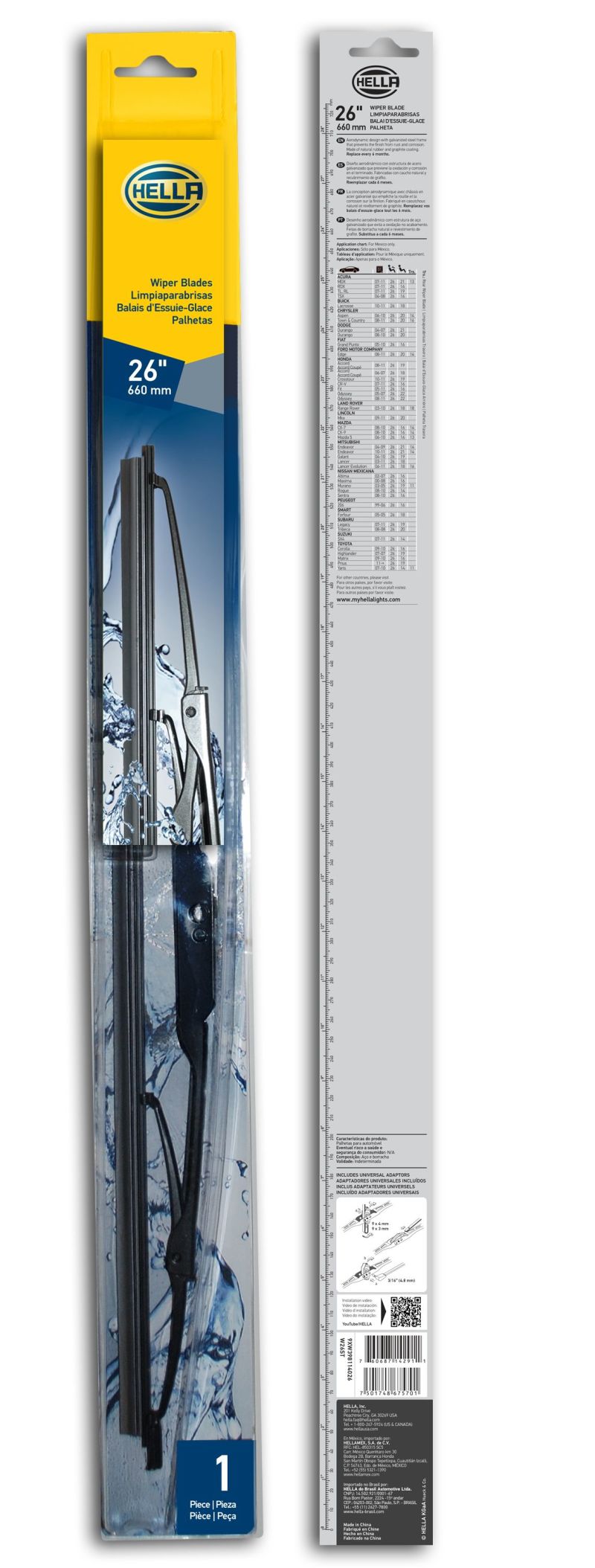 Hella Standard Wiper Blade 26in - Single