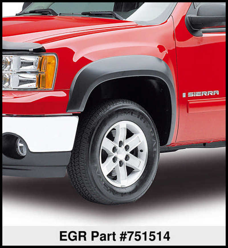 
                      
                        EGR 07-13 GMC Sierra LD 6-8ft Bed Rugged Look Fender Flares - Set (751514)
                      
                    