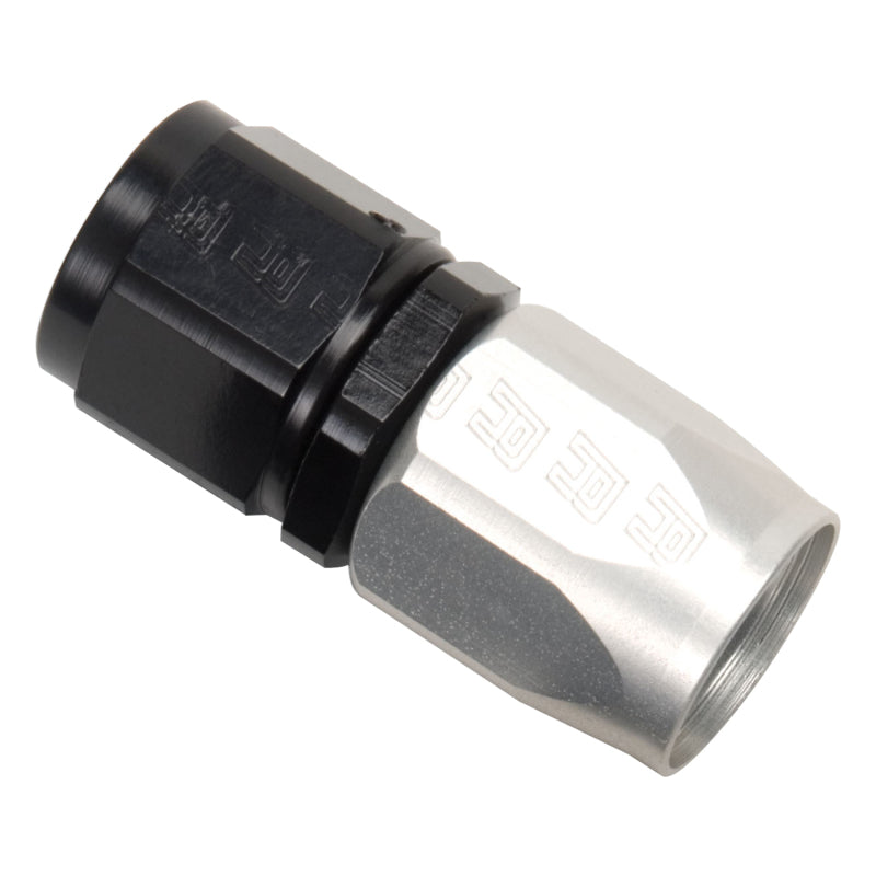 Russell Performance -8 AN Black/Silver Straight Full Flow Hose End