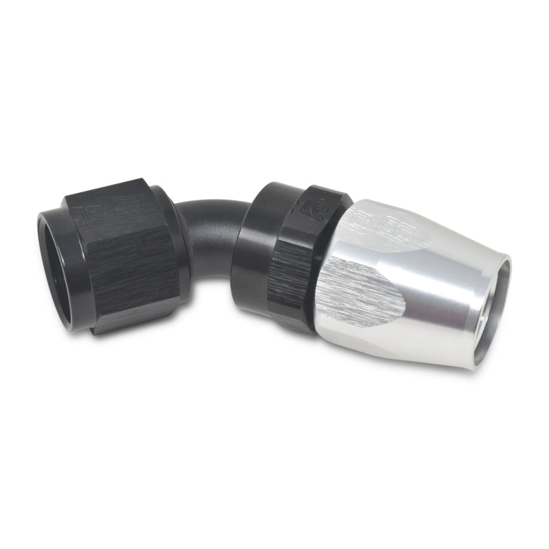 
                      
                        Russell Performance -6 AN Black/Silver 45 Degree Full Flow Hose End
                      
                    