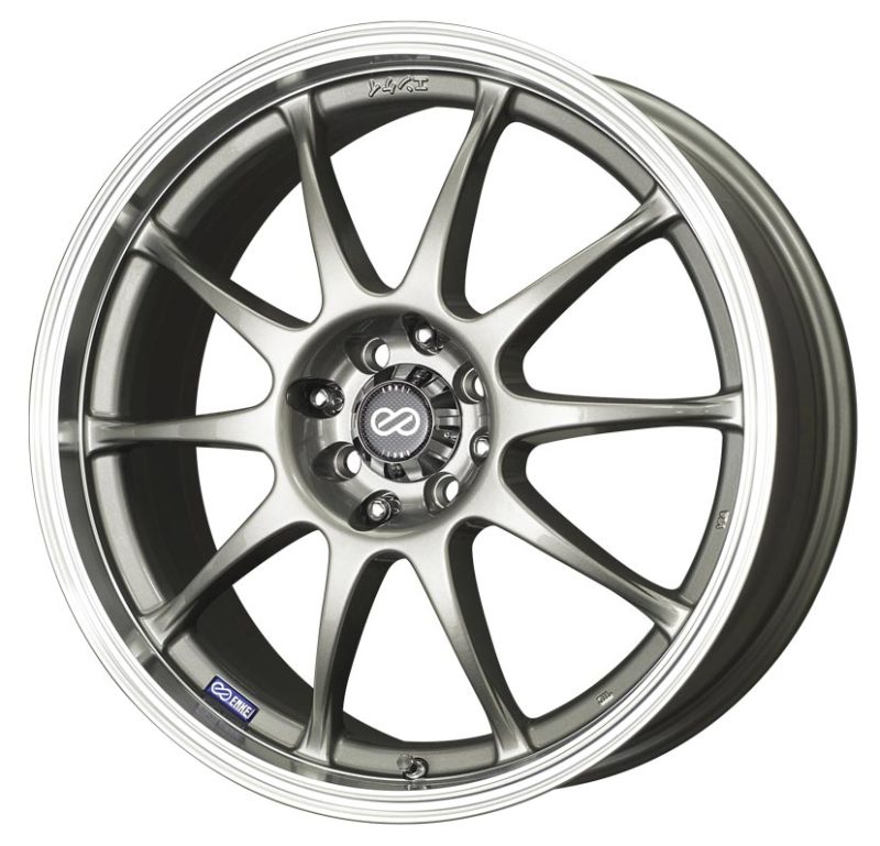 Enkei J10 15x6.5 4x100/108 38mm Offset 72.6mm Bore Dia Silver w/ Machined Lip Wheel