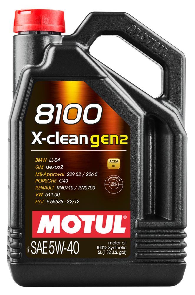 
                      
                        Motul 5L Synthetic Engine Oil 8100 X-CLEAN Gen 2 5W40
                      
                    