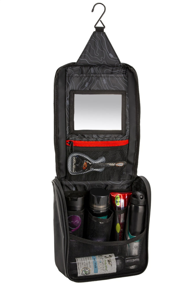 
                      
                        ARB Toiletries Bag Charcoal Finish w/ Red Highlights PVC Outer Shell Mesh Pockets Mirror
                      
                    