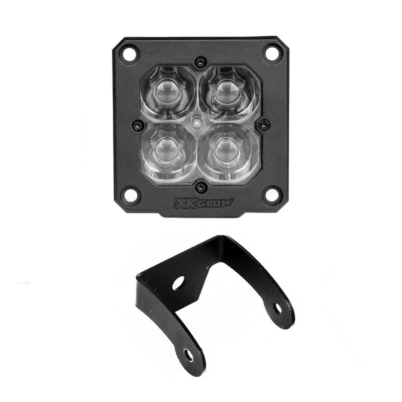 XK Glow Flush Mount XKchrome 20w LED Cube Light w/ RGB Accent Light Kit w/ Controller- Spot Beam 2pc