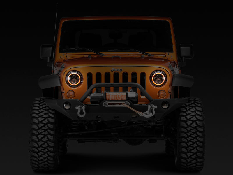 
                      
                        Raxiom 97-18 Jeep Wrangler TJ/JK Axial Halo Headlights w/ DRL Amber Signals- Blk Hsng (Clear Lens)
                      
                    