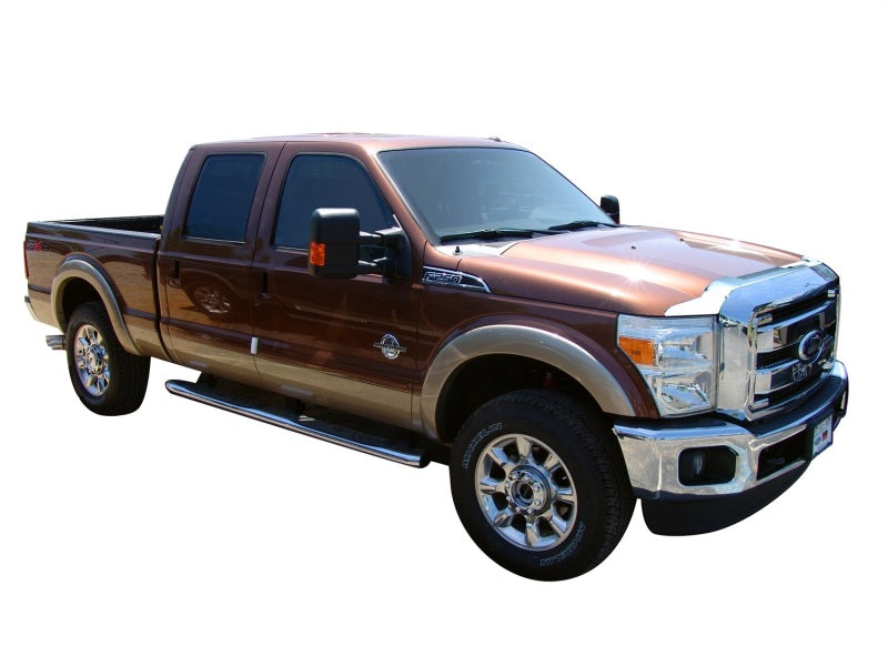 AVS 11-16 Ford F-350 Aeroskin Low Profile Hood Shield - Chrome