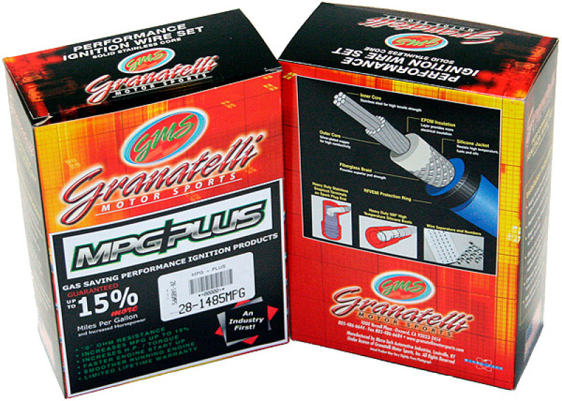 Granatelli 10-14 Ford 6.2L Perf Wire Set w/Inserts/Blue Hi-Temp Jacket/Black Fire Sleeve