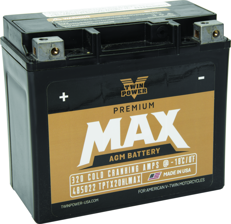 Twin Power GYZ-20HL Premium MAX Battery Replaces H-D 65989-97A Made in USA 320 CCA